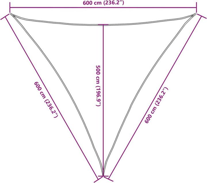 Produktbild vidaXL Sonnensegel (600 x 600 x 600 cm)
