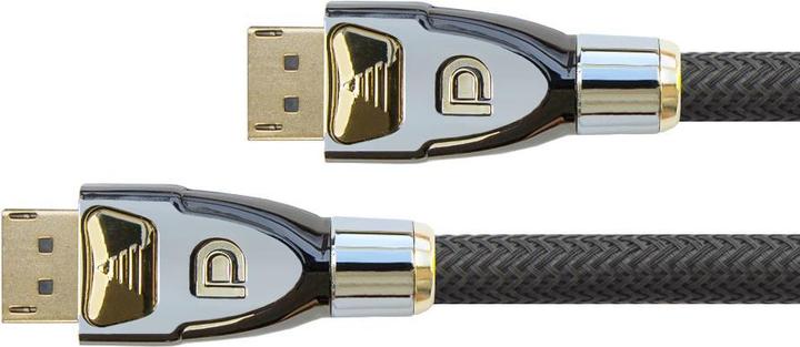 Python Connection cable DisplayPort 1.2, 4K2K / UHD, plug incl. locking protection, gold-plated, OFC, nylon (1 m, DisplayPort)