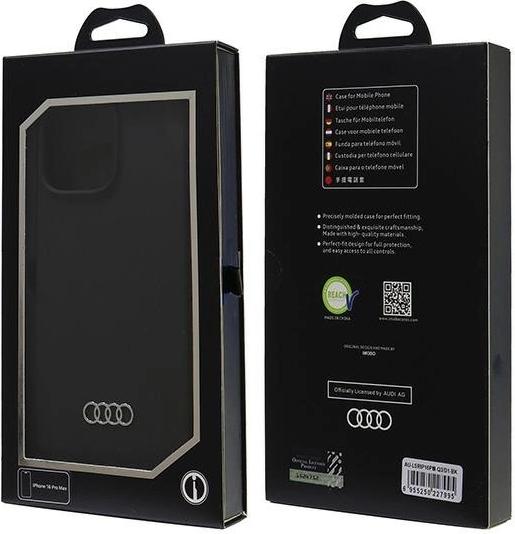 Actual product image Audi Silicone Case iPhone 16 Pro Max 6.9" czarny/black hardcase AU-LSRIP16PM-Q3/D1-BK (Apple iPhone 16 Pro Max)