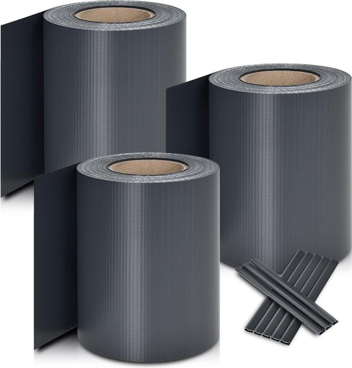 Juskys 3x PVC Sichtschutzstreifen - Anthrazit