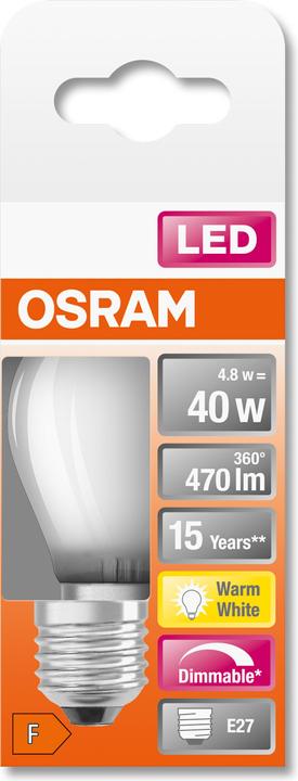 Actual product image Osram Superstar Classic P40 (E27, 4.80 W, 470 lm, 1 x, F)