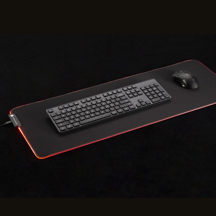 Immagine prodotto NanoRS RS705 XXL Tappetino per mouse e tastiera da gioco 80x30 cm Retroilluminazione LED RGB Antiscivolo (XXL)