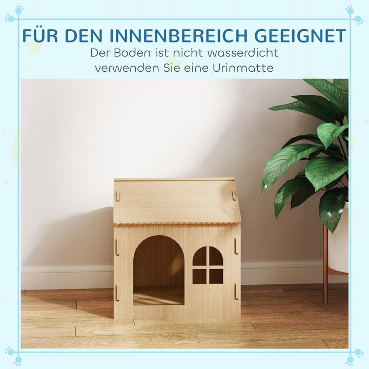 Produktbild PawHut Hundehütte MDF Eiche (Hundehütte)