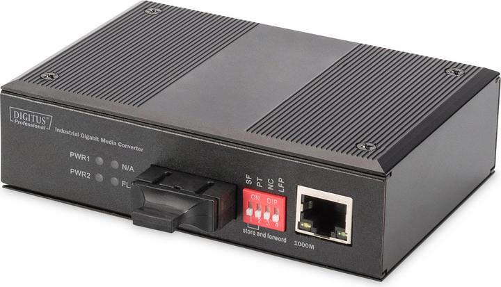 Produktbild Digitus Industriellerl Gigabit Medien Konverter 10/100/1000BaseT zu 1000Base-SX SC 0.5km erweiteter Temp....