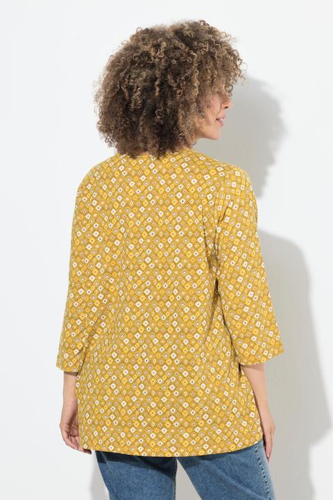 Immagine prodotto Ulla Popken Maglia dal taglio svasato con stampa animalier, scollo a V e maniche a 3/4 (42, 44)