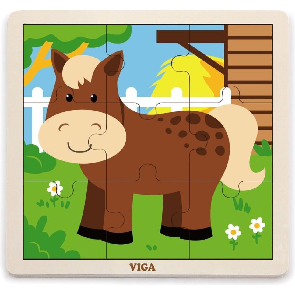 Viga Toys Viga 51439 Puzzle mit 9 Elementen - konik