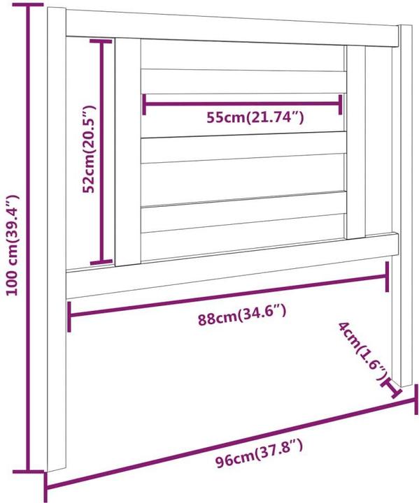 Image du produit vidaXL Kopfteil (96 x 4 x 100 cm)