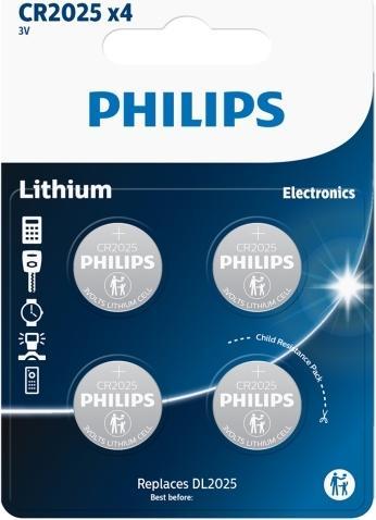 Produktbild Philips knapcellebatteri lithium CR2025 4-pak - 2272839 (4 Stk.)
