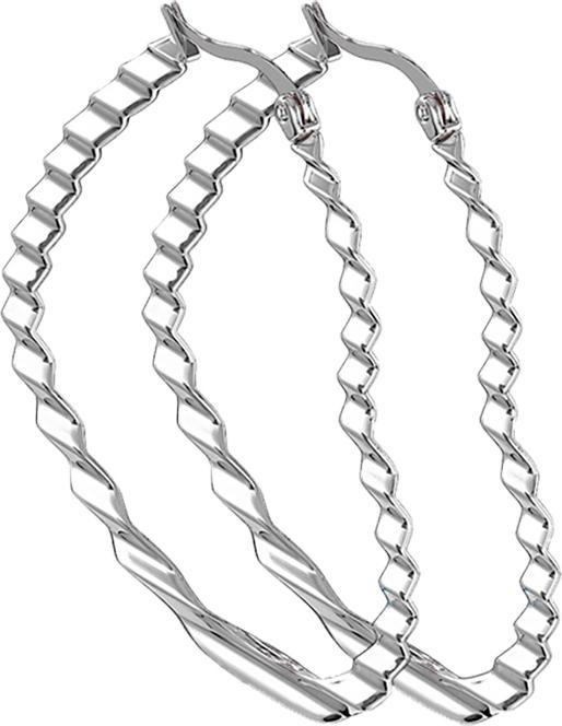 Image du produit Star Piercing Boucles d'oreilles argent motif vague coeur (sans laiton, Acier chirurgical 316L)