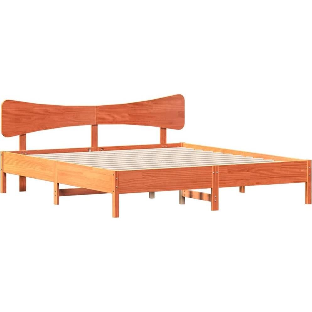 Thumbnail - VidaXL, Bett, Massivholzbett Holzbett Bett ohne Matratze Wachsbraun 180x200cm Kiefer (180 x 200 cm)