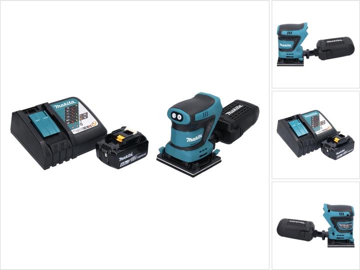 Makita DBO 480 RG1 Akku Schwingschleifer 18 V 112 x 102 mm + 1x Akku 6,0 Ah + Ladegerät (Schwingschleifer)