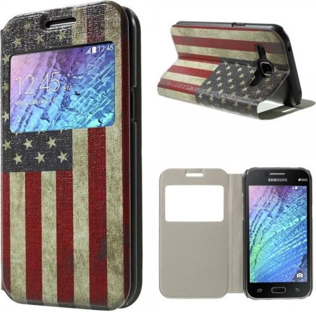 Produktbild MU Style Leder Hülle mit Muster (Samsung Galaxy J1)