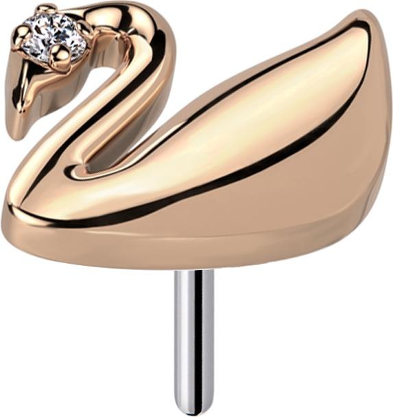 Produktbild Star Piercing Threadless Schwan rosegold Kristall silber (ohne Messing, Titan G23)