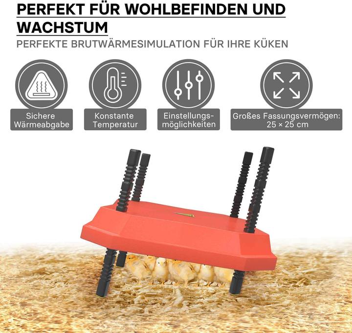 Produktbild Fudajo 25x25cm Küken-Wärmeplatte Temperaturregler 30W Heizplatte Kükenaufzucht (30 W)