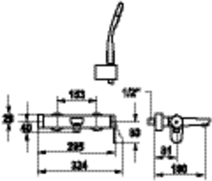 Actual product image KWC ELLA lever mixer, fixed spout