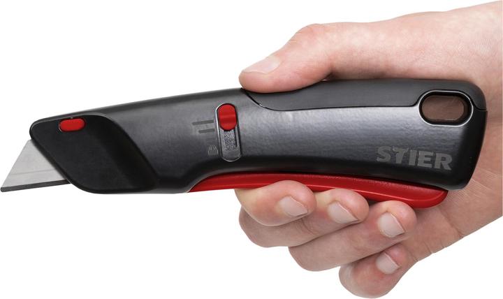 Actual product image Stier Premium safety cutter knife with 10 replacement blades, automatic blade retraction (Cutters)