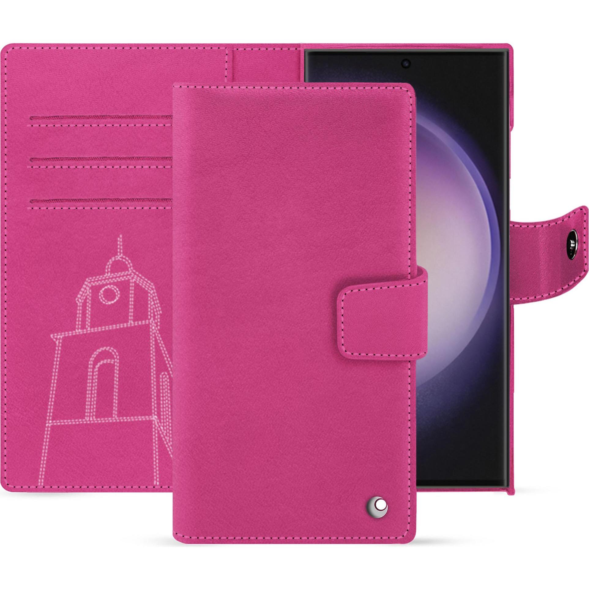 Noreve Lederschutzhülle (Samsung Galaxy S24 Ultra), Smartphone Hülle, Rosa