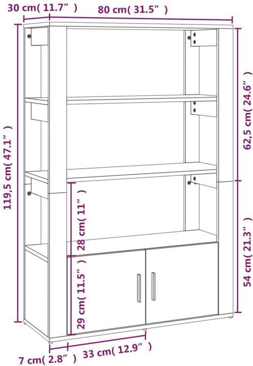 Image du produit vidaXL Sideboard (80 x 80 x 119.50 cm)