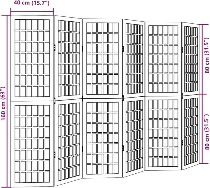 Image du produit vidaXL Séparation de pièce Paravent Paroi espagnole 4 pcs. blanc bois massif