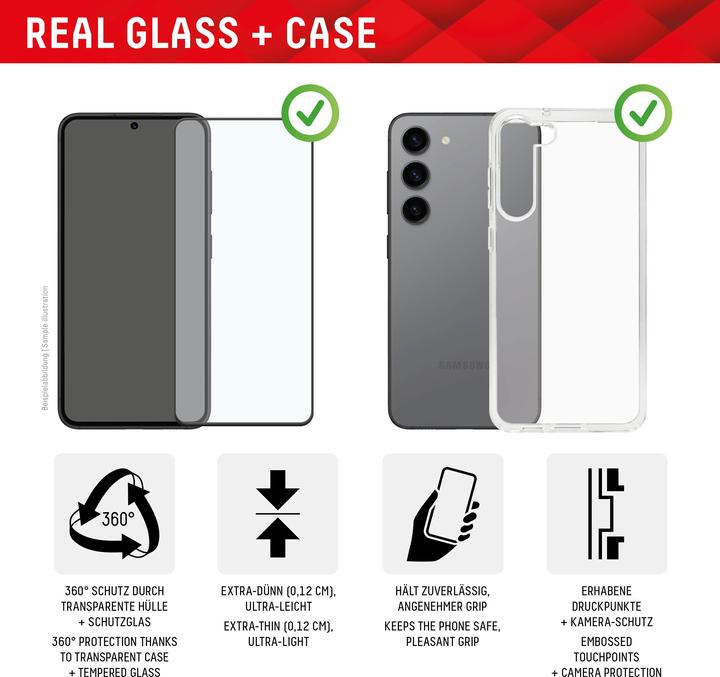 Produktbild Displex Real Glass, Full Cover Panzerglas + Handyhülle (1 Stück, Samsung Galaxy S24 Ultra)