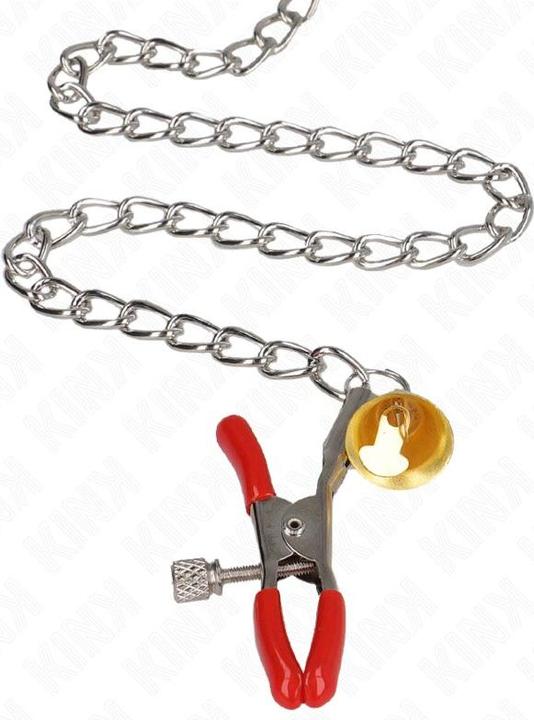 Produktbild Kink Bell 3-Fach Nippel- Und Klitorisklemmen Rot Mit Kette 30 cm