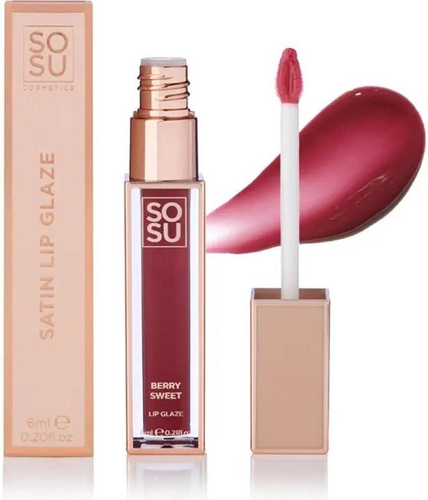 Produktbild Sosu Cosmetics - Lip gloss Shimmer (Lip Glaze) 6 ml - Shade: Berry Sweet (Berry Sweet)