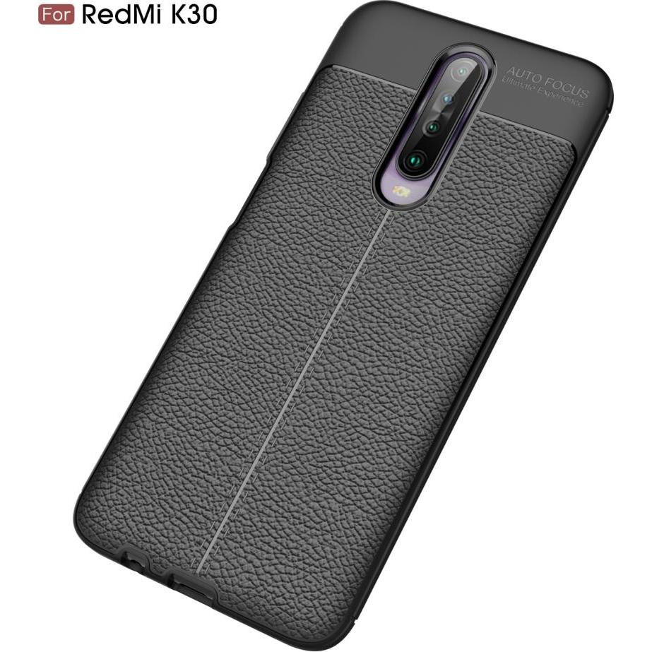 Thumbnail - Screenguard Xiaomi Redmi K30 Hülle Leather Design TPU Cover (Xiaomi Redmi K30), Smartphone Hülle, Schwarz