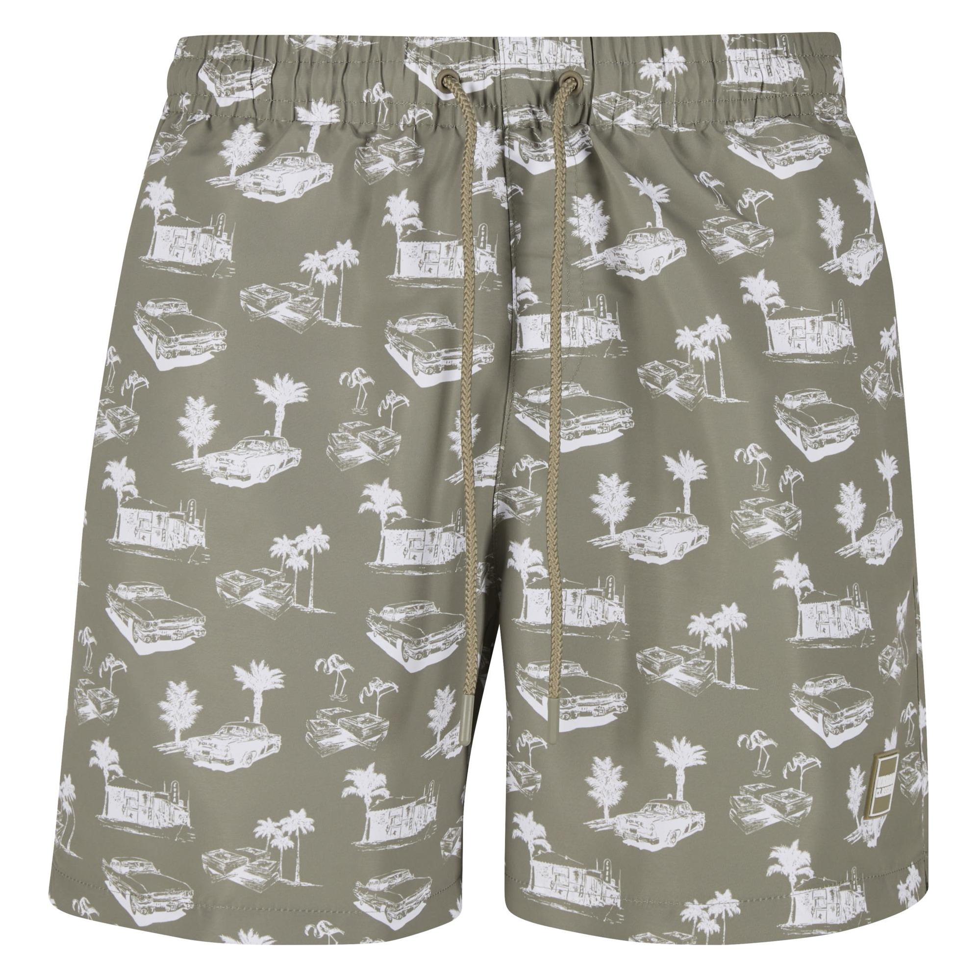 Urban Classics, Herren, Badehosen, Pattern Swim Shorts - 4984, Grün, (5XL)