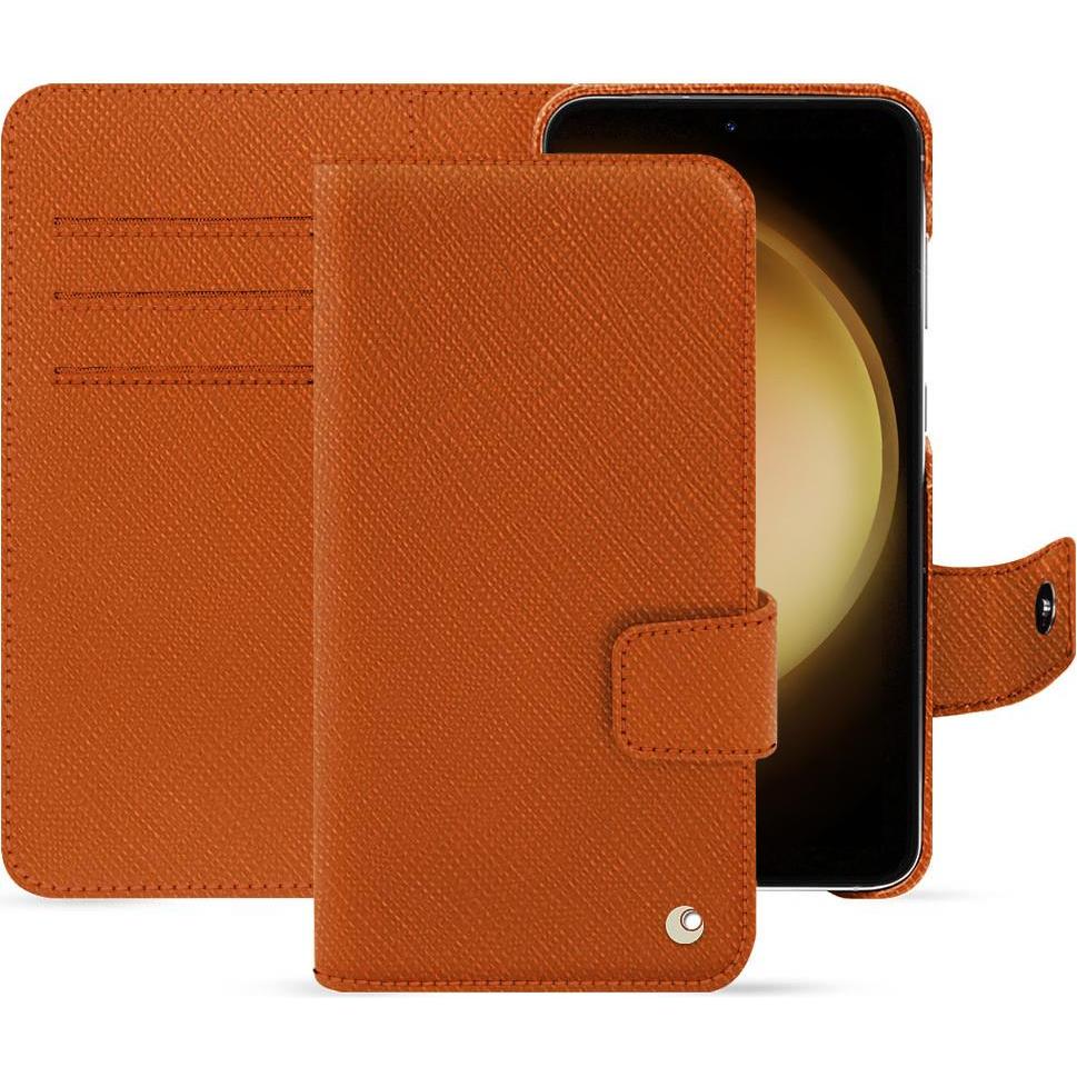Noreve Lederschutzhülle Samsung Galaxy S23+ (Samsung Galaxy S23+), Smartphone Hülle, Orange