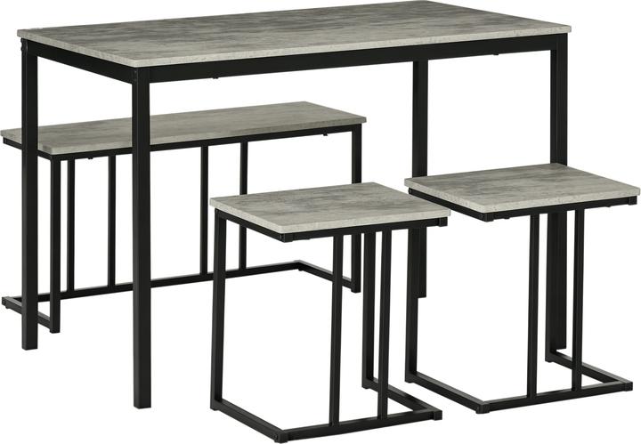 Produktbild Homcom Essgruppe MDF, Stahl Grau (MDF)