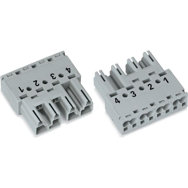 50x Wago Netz-Steckverbinder WINSTA MID, Elektronikkabel + Stecker, Grau