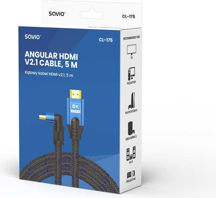 Productafbeelding Savio HDMI – HDMI (5 m, HDMI)