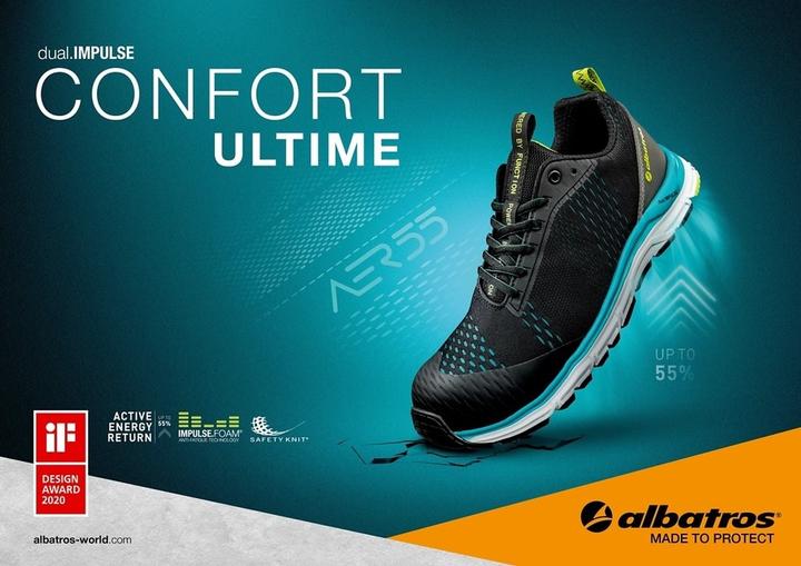Produktbild Albatros AER55 IMPULSE BLACK BLUE LOW S1P ESD HRO SRA 647500241000042 Sicherheitsschuh S1 Schuhgrö (S1P, 42)
