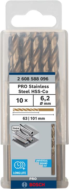 Actual product image Bosch Professional Zubehör Metal drill bits HSS-Co, DIN 338. For rotary drills/drivers (6.2 mm)