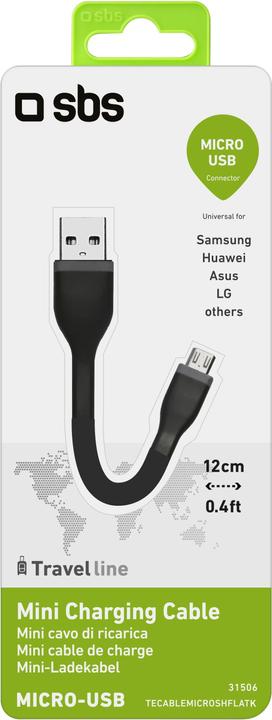 Produktbild SBS Mini-Ladekabel Micro-USB (0.12 m)