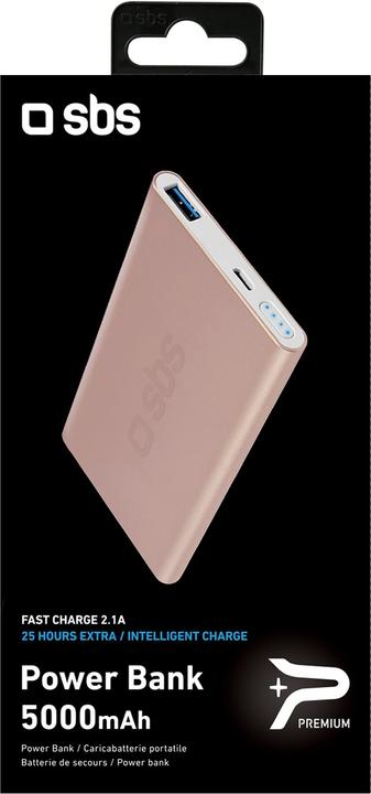 Image du produit SBS Charge rapide 5000mAh Power bank - Collection Or (5000 mAh, 18.50 Wh)