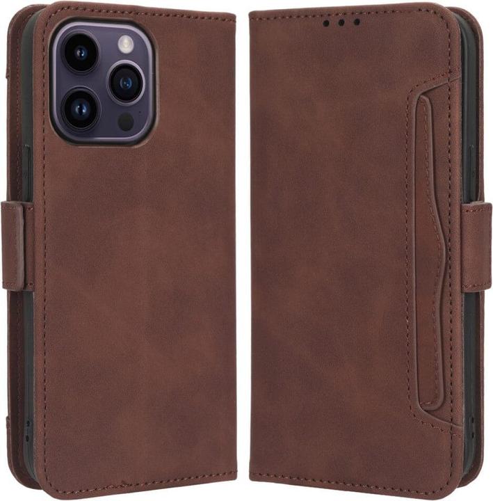 Actual product image Cover-Discount iPhone 15 Pro - Case with many card slots brown (Apple iPhone 15 Pro)