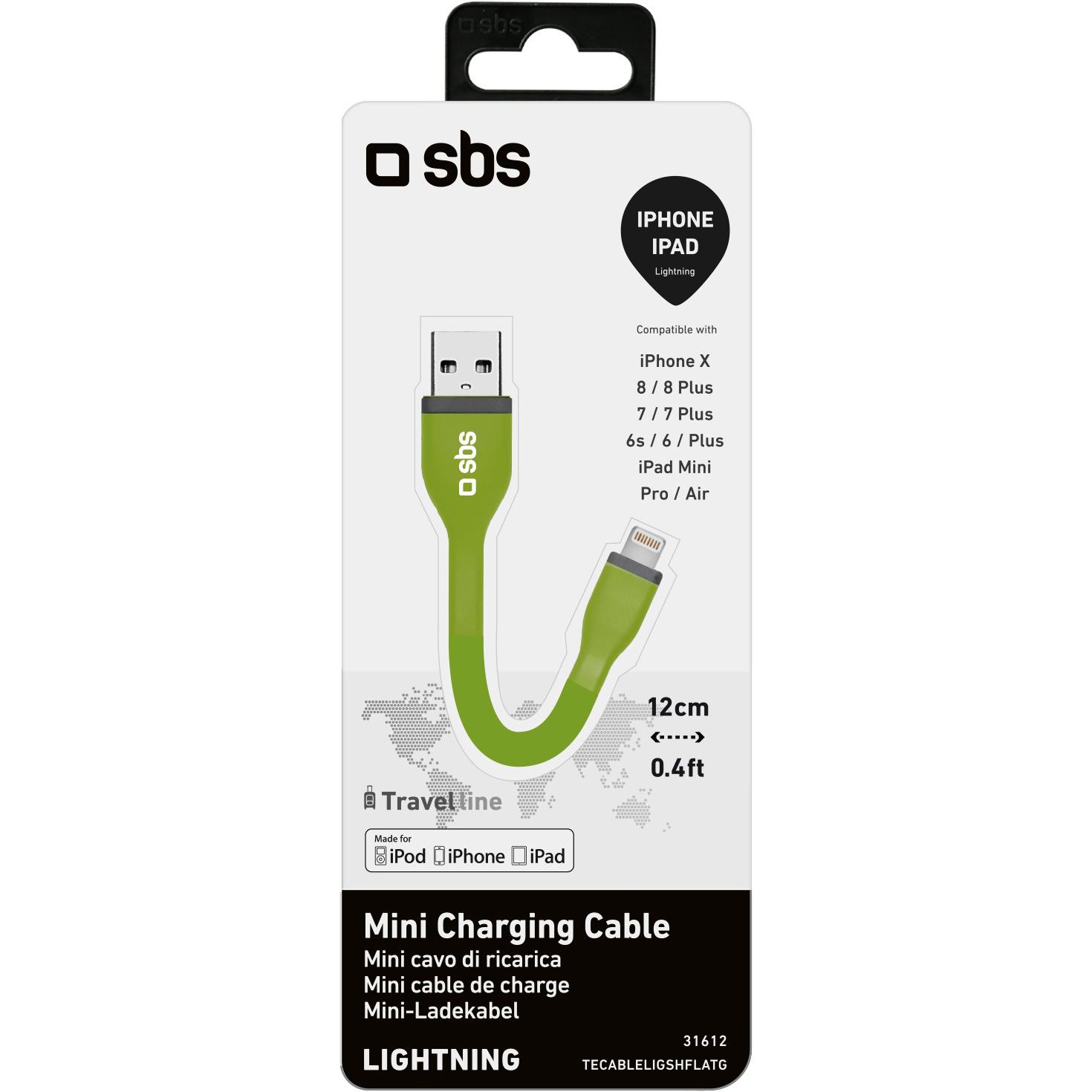 Thumbnail - SBS Mini Lightning-Kabel zum Aufladen (0.12 m, USB 2.0), USB Kabel