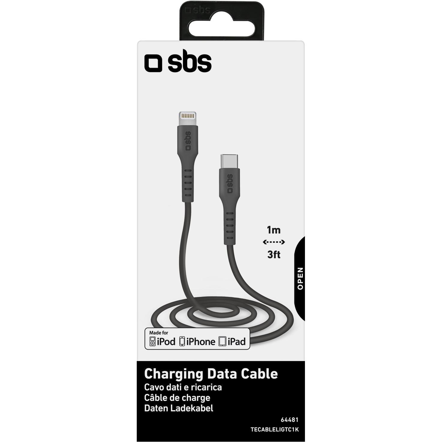Thumbnail - SBS Daten- und Ladekabel Lightning - Typ C (1 m, USB 3.2 Gen 2), USB Kabel