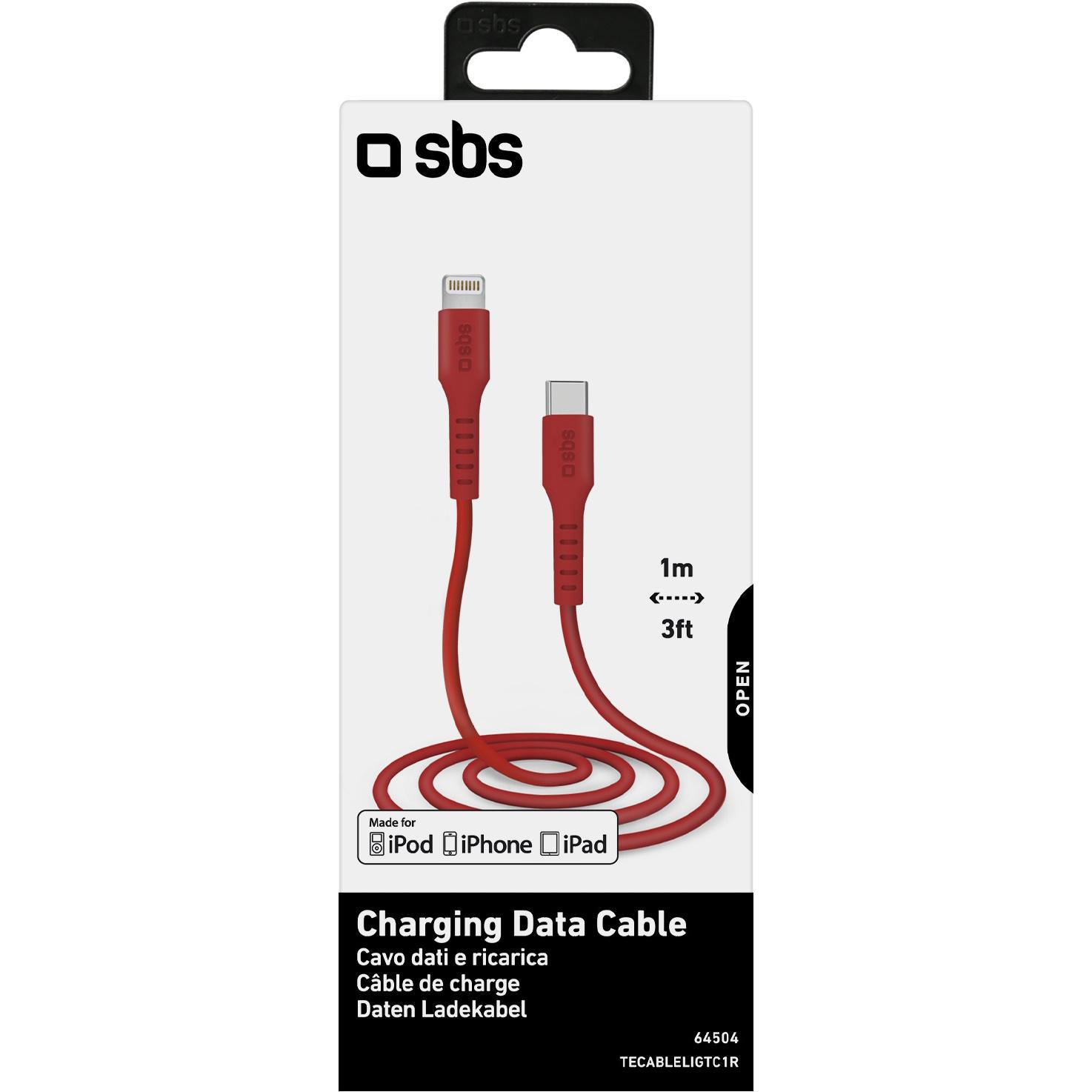 Thumbnail - SBS Daten- und Ladekabel Lightning - Typ C (1 m), USB Kabel