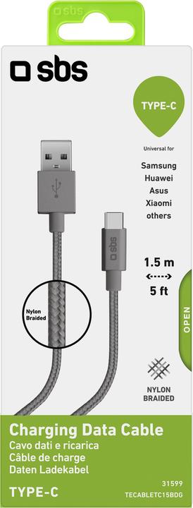 Produktbild SBS Ladekabel mit Typ C Ausgang (1.50 m, USB 2.0)