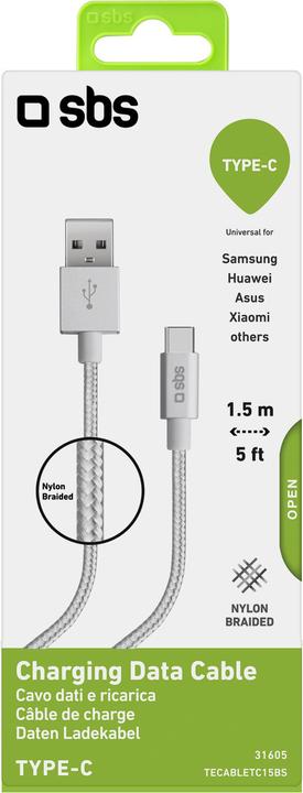 Produktbild SBS Ladekabel mit Typ C Ausgang (1.50 m, USB 2.0)