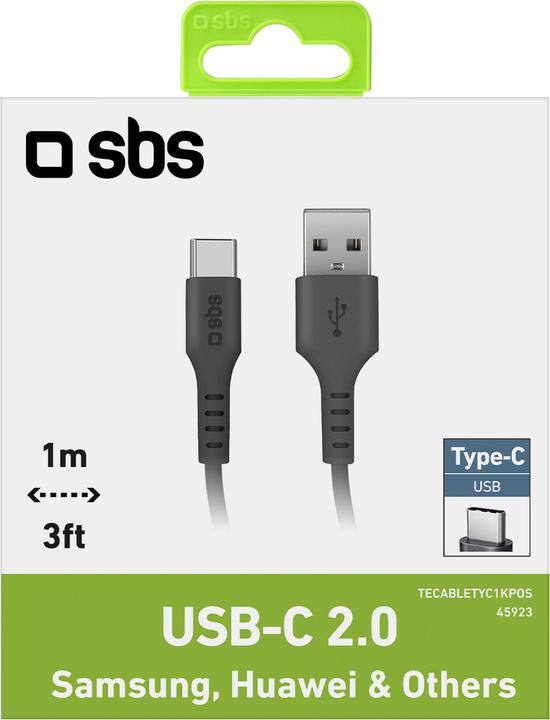 Produktbild SBS Datenübertragungs- und Ladekabel Typ C - USB 2.0 (1 m, USB 2.0)