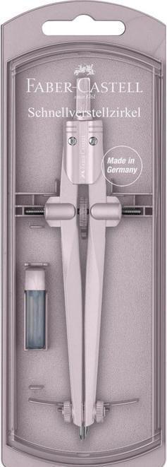 Productafbeelding Faber-Castell Stream snelinstelkompas, diepblauw, glanzend roos assorti