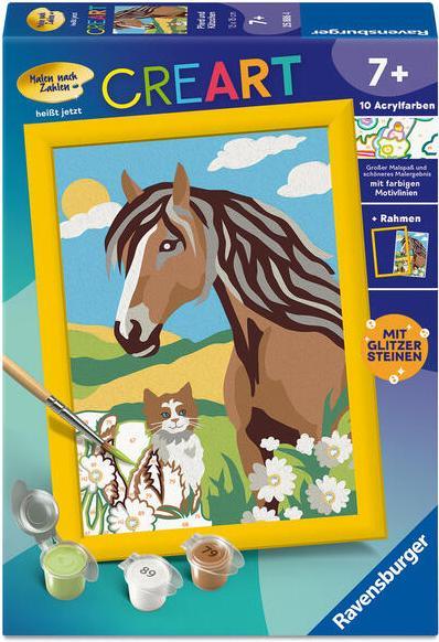 Produktbild Ravensburger CreArt, Malen nach Zahlen Kinder - Pferd und Kätzchen