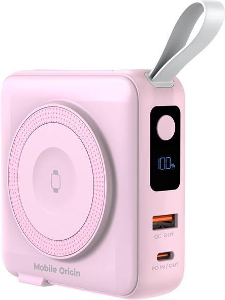 Image du produit Mobile Origin Powerbank & Travel Charger Lightning/USB-C Cable MagSafe/AW/iPhone Compatible pink Powerbank - P... (10000 mAh)