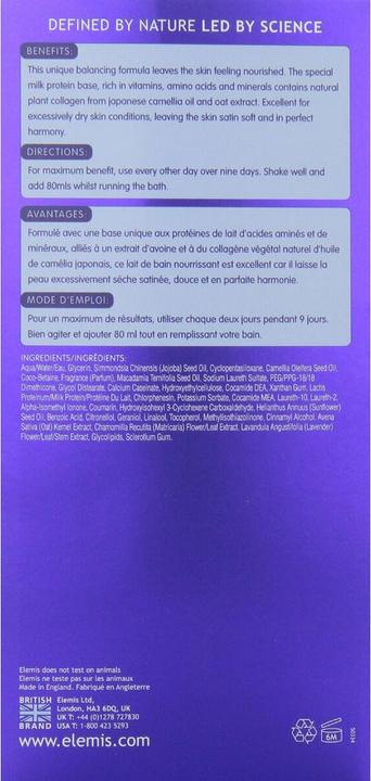 Immagine prodotto Elemis Bagno di latte lenitivo per il corpo, nutriente per la pelle (400 ml)