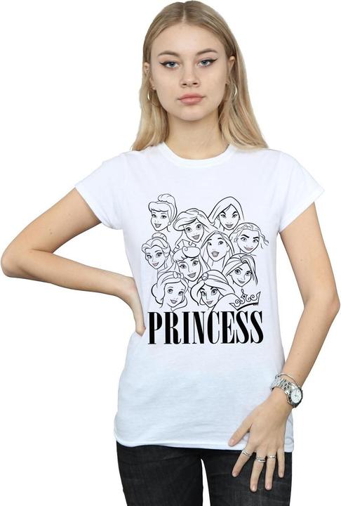 Actual product image Disney Womens/Ladies Princess Multi Faces Cotton T-Shirt (S)