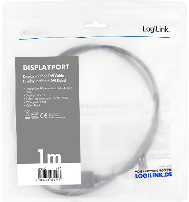 Actual product image LogiLink DisplayPort — DVI (1 m, DisplayPort, 1.2)