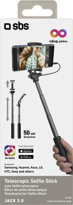 Actual product image SBS Telescopic selfie stick with cable - Infinity Picture Collection